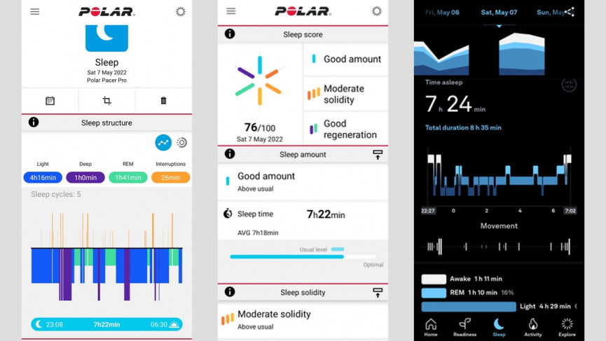 Polar Pacer Pro sleep tracking