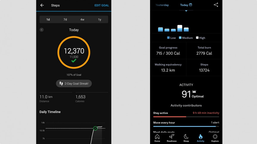 Garmin Forerunner 955 step data