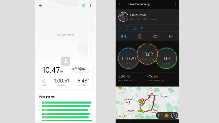 Oppo Watch Free no GPS data